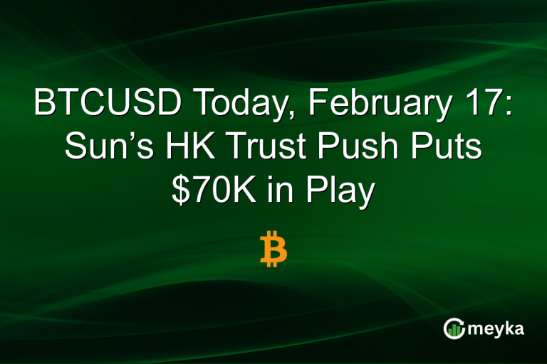 BTCUSD Today, February 17: Sun’s HK Trust Push Puts $70K in Play