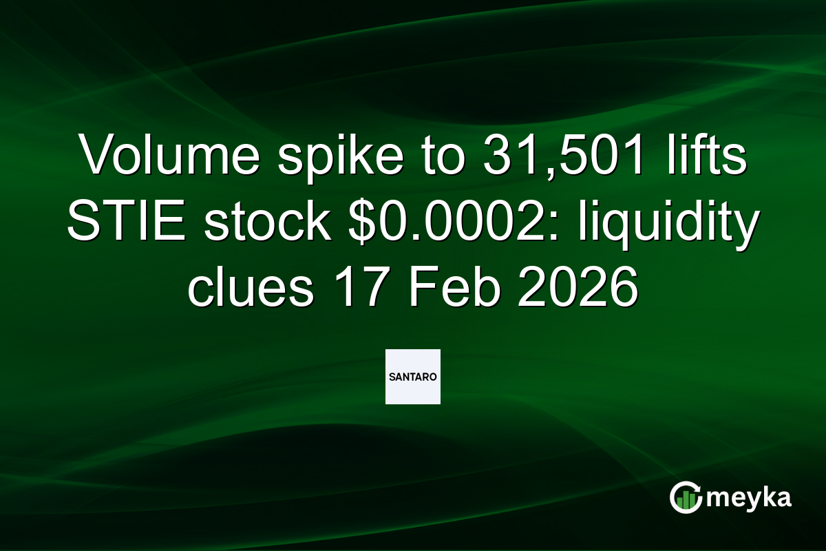 Volume spike to 31,501 lifts STIE stock $0.0002: liquidity clues 17 Feb 2026
