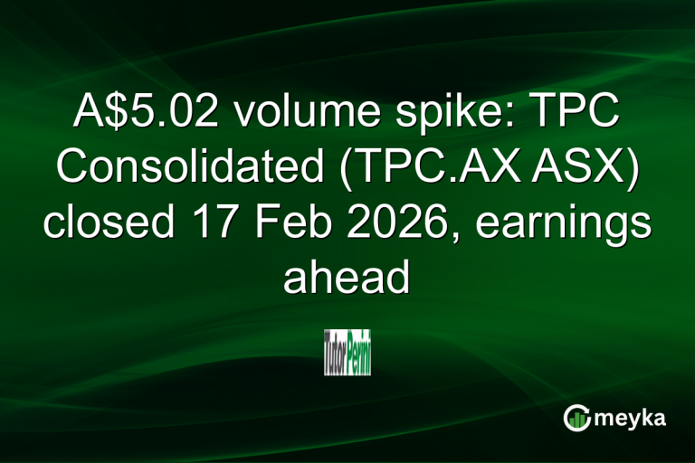 A$5.02 volume spike: TPC Consolidated (TPC.AX ASX) closed 17 Feb 2026, earnings ahead