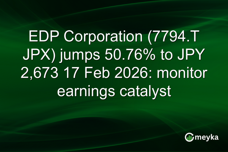 EDP Corporation (7794.T JPX) jumps 50.76% to JPY 2,673 17 Feb 2026: monitor earnings catalyst