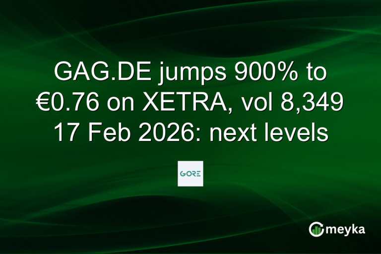 GAG.DE jumps 900% to €0.76 on XETRA, vol 8,349 17 Feb 2026: next levels