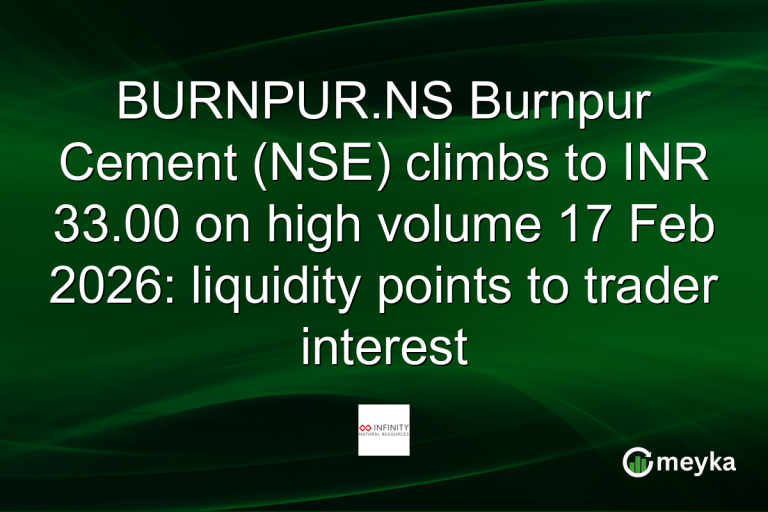 BURNPUR.NS Burnpur Cement (NSE) climbs to INR 33.00 on high volume 17 Feb 2026: liquidity points to trader interest