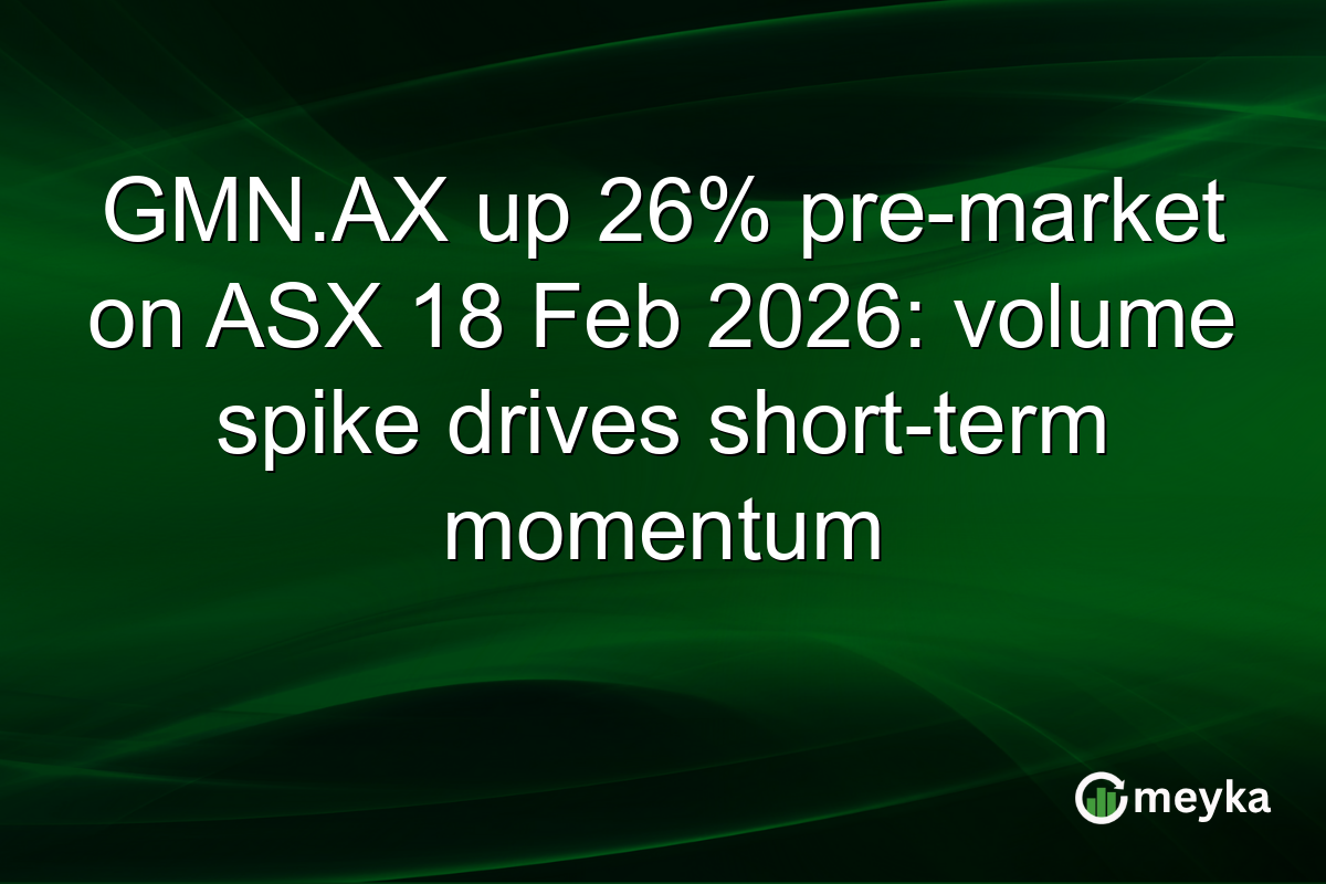 GMN.AX up 26% pre-market on ASX 18 Feb 2026: volume spike drives short-term momentum