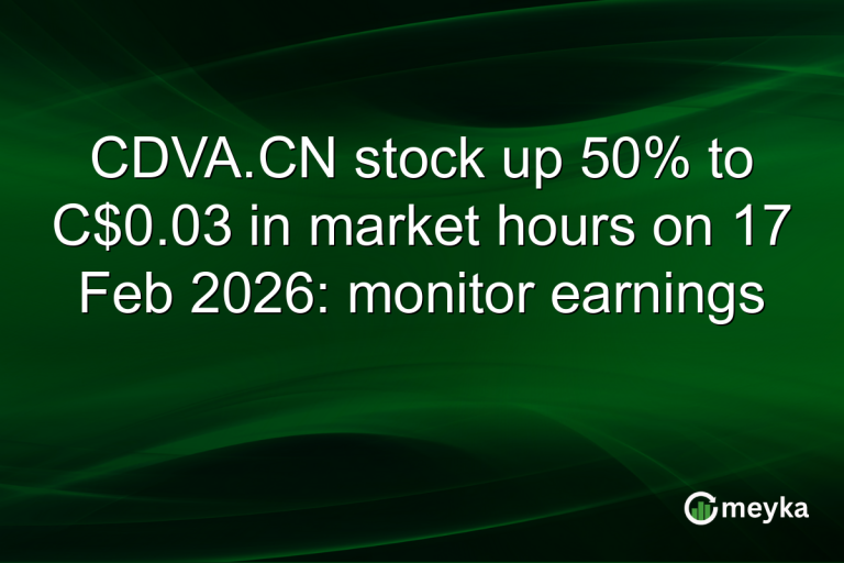 CDVA.CN stock up 50% to C$0.03 in market hours on 17 Feb 2026: monitor earnings
