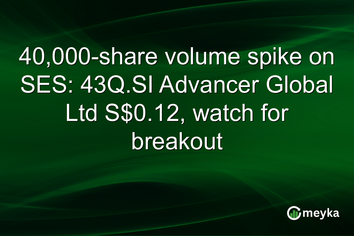 40,000-share volume spike on SES: 43Q.SI Advancer Global Ltd S$0.12, watch for breakout