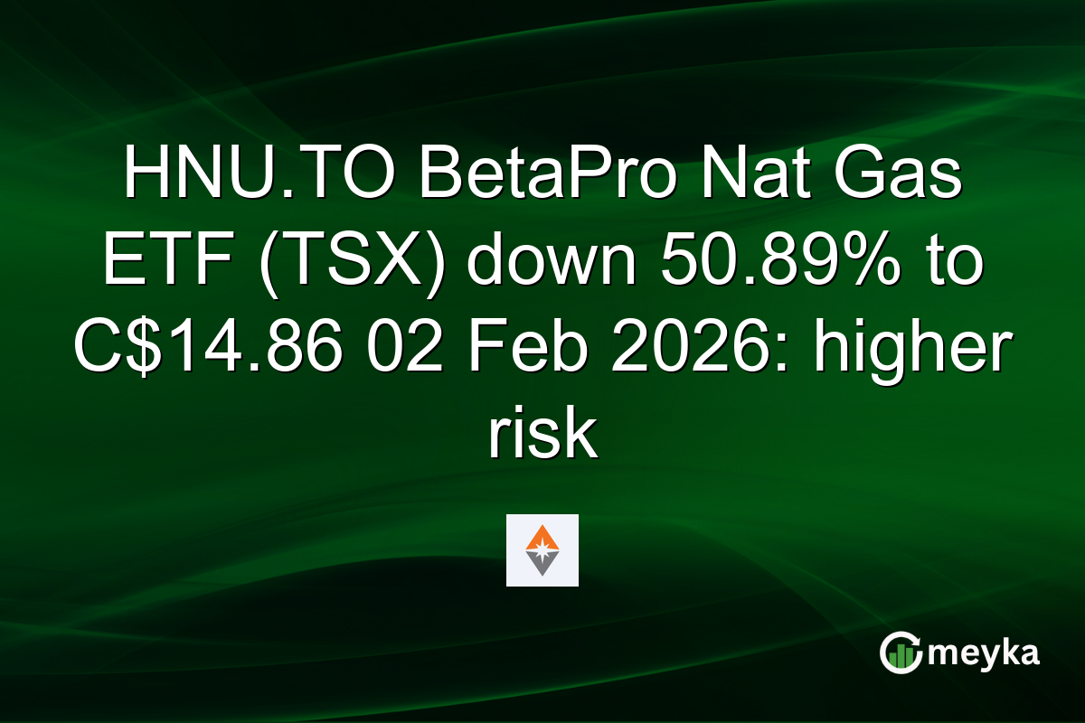 HNU.TO BetaPro Nat Gas ETF (TSX) down 50.89% to C$14.86 02 Feb 2026: higher risk