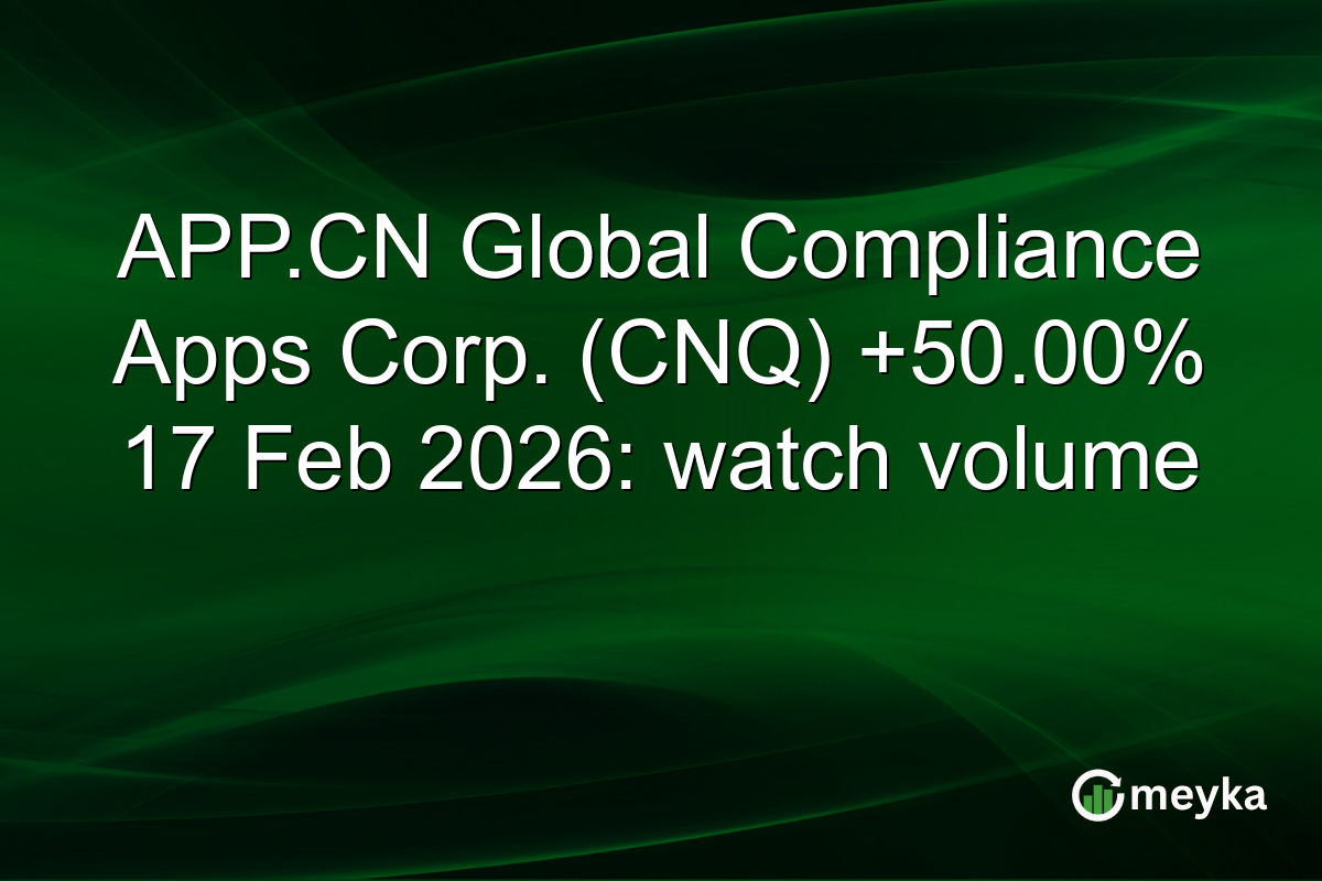 APP.CN Global Compliance Apps Corp. (CNQ) +50.00% 17 Feb 2026: watch volume