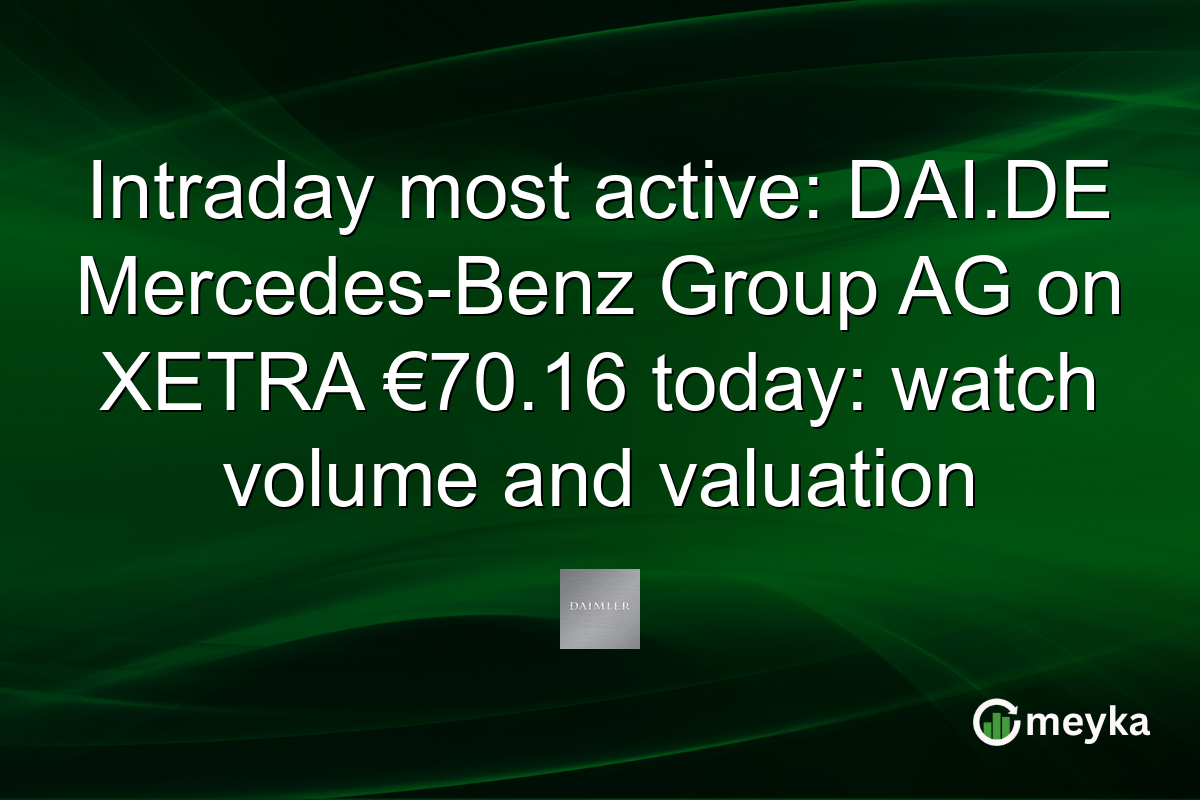 Intraday most active: DAI.DE Mercedes-Benz Group AG on XETRA €70.16 today: watch volume and valuation