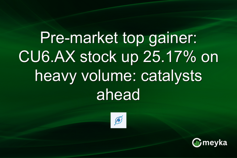 Pre-market top gainer: CU6.AX stock up 25.17% on heavy volume: catalysts ahead