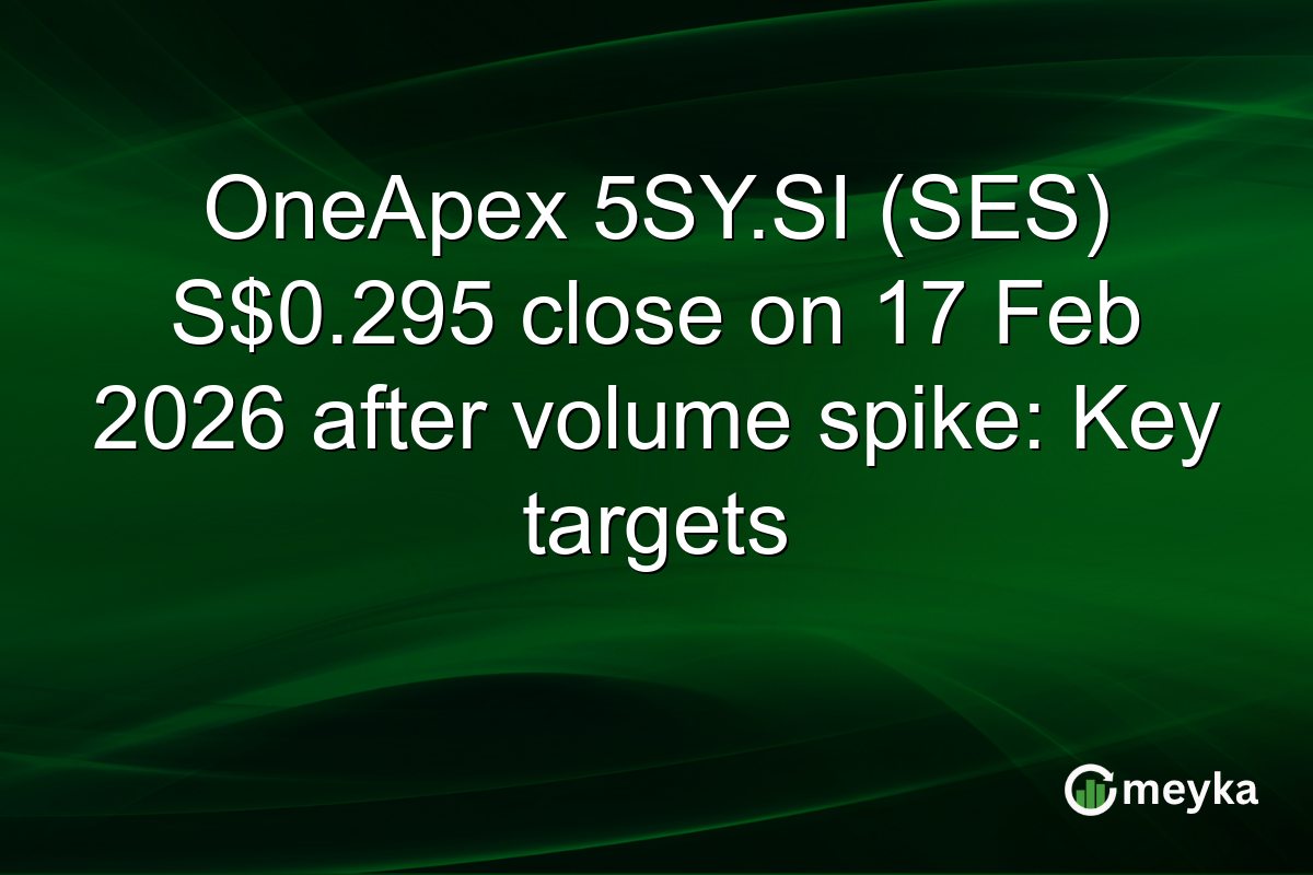OneApex 5SY.SI (SES) S$0.295 close on 17 Feb 2026 after volume spike: Key targets