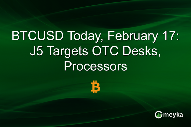 BTCUSD Today, February 17: J5 Targets OTC Desks, Processors