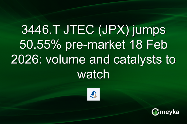 3446.T JTEC (JPX) jumps 50.55% pre-market 18 Feb 2026: volume and catalysts to watch
