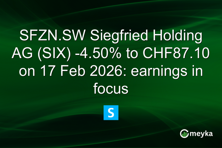 SFZN.SW Siegfried Holding AG (SIX) -4.50% to CHF87.10 on 17 Feb 2026: earnings in focus