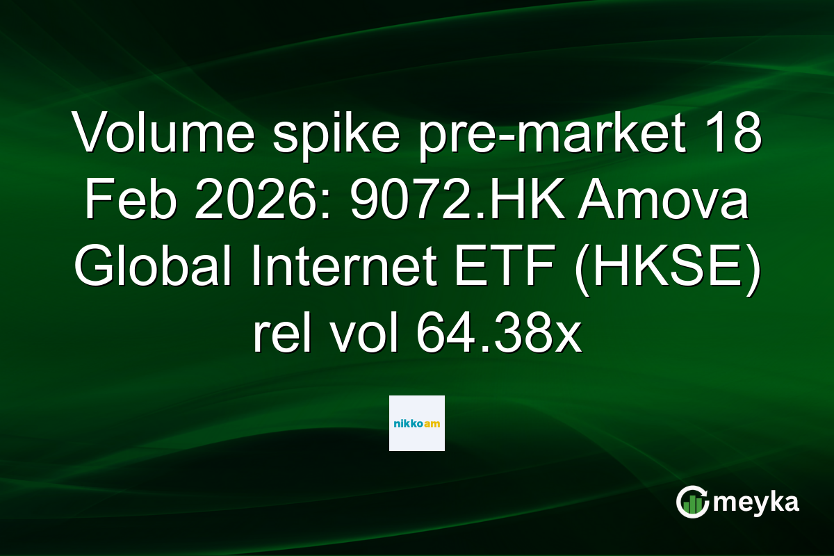 Volume spike pre-market 18 Feb 2026: 9072.HK Amova Global Internet ETF (HKSE) rel vol 64.38x