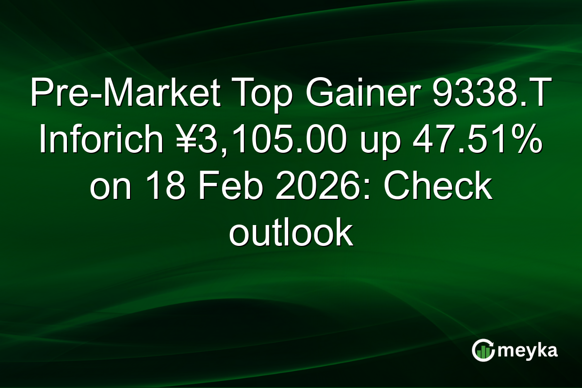 Pre-Market Top Gainer 9338.T Inforich ¥3,105.00 up 47.51% on 18 Feb 2026: Check outlook