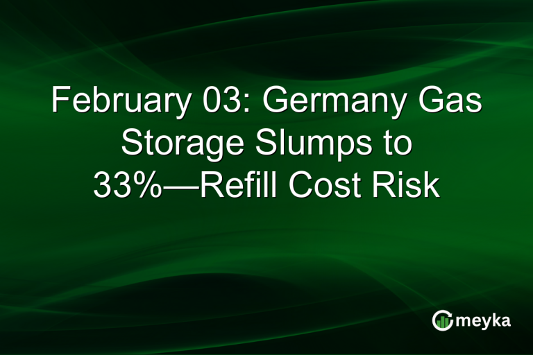 February 03: Germany Gas Storage Slumps to 33%—Refill Cost Risk