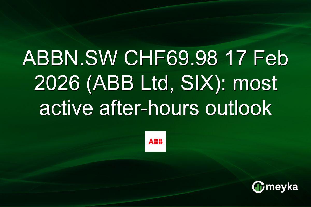 ABBN.SW CHF69.98 17 Feb 2026 (ABB Ltd, SIX): most active after-hours outlook