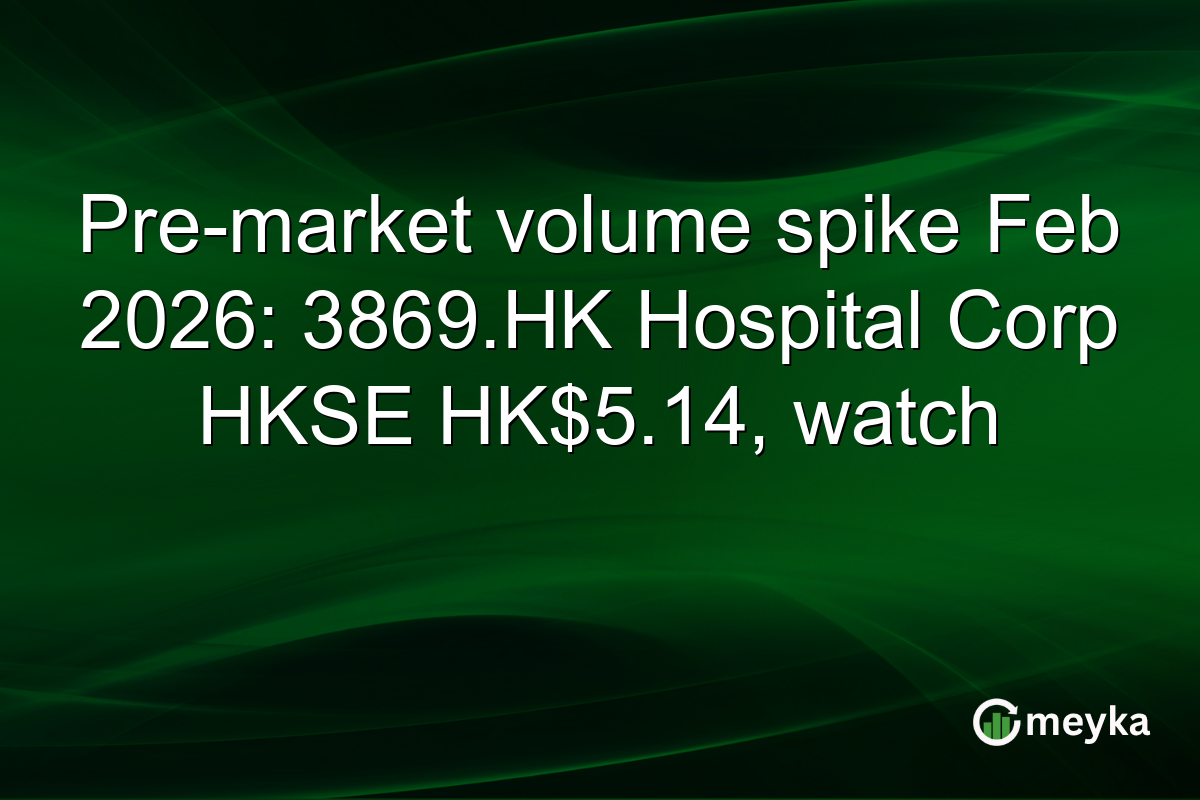 Pre-market volume spike Feb 2026: 3869.HK Hospital Corp HKSE HK$5.14, watch