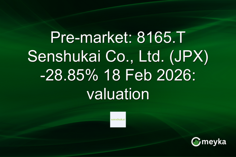 Pre-market: 8165.T Senshukai Co., Ltd. (JPX) -28.85% 18 Feb 2026: valuation
