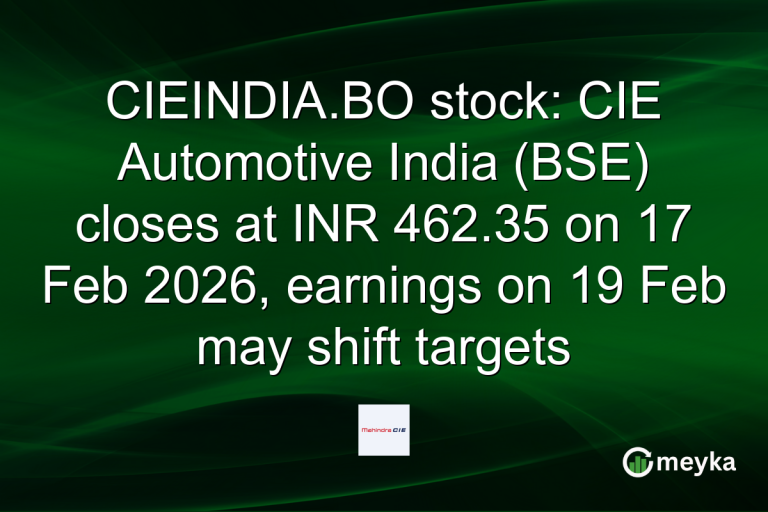 CIEINDIA.BO stock: CIE Automotive India (BSE) closes at INR 462.35 on 17 Feb 2026, earnings on 19 Feb may shift targets