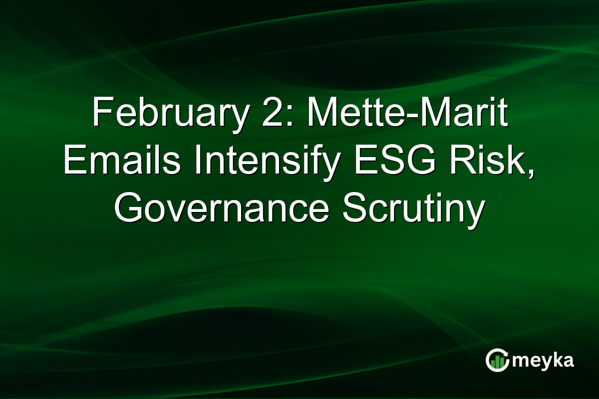 February 2: Mette-Marit Emails Intensify ESG Risk, Governance Scrutiny