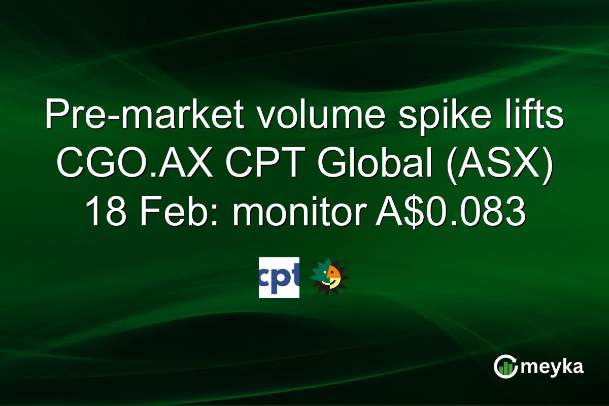 Pre-market volume spike lifts CGO.AX CPT Global (ASX) 18 Feb: monitor A$0.083