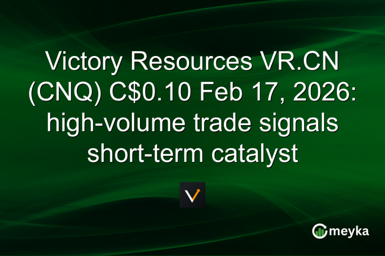 Victory Resources VR.CN (CNQ) C$0.10 Feb 17, 2026: high-volume trade signals short-term catalyst