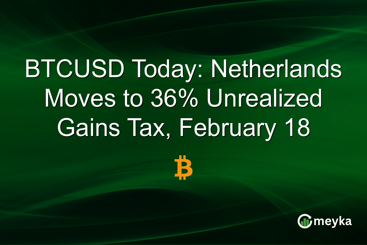 BTCUSD Today: Netherlands Moves to 36% Unrealized Gains Tax, February 18