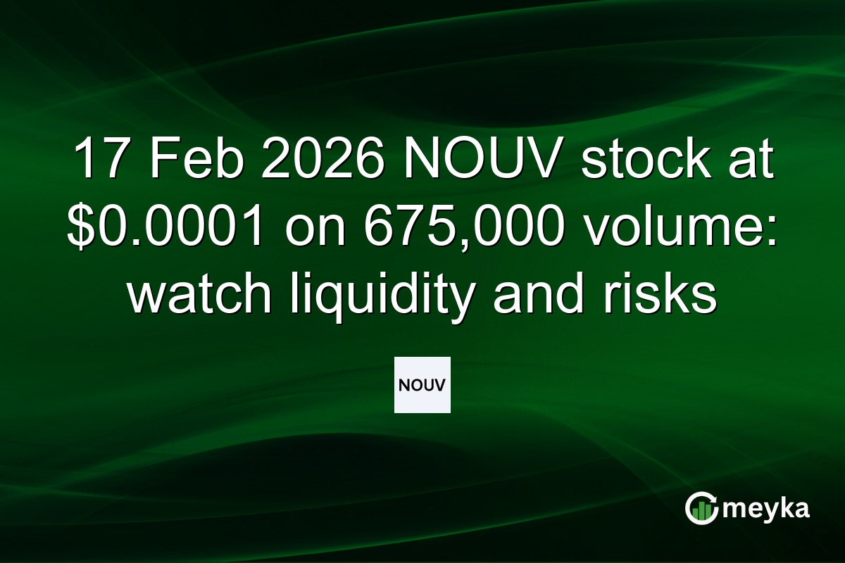 17 Feb 2026 NOUV stock at $0.0001 on 675,000 volume: watch liquidity and risks