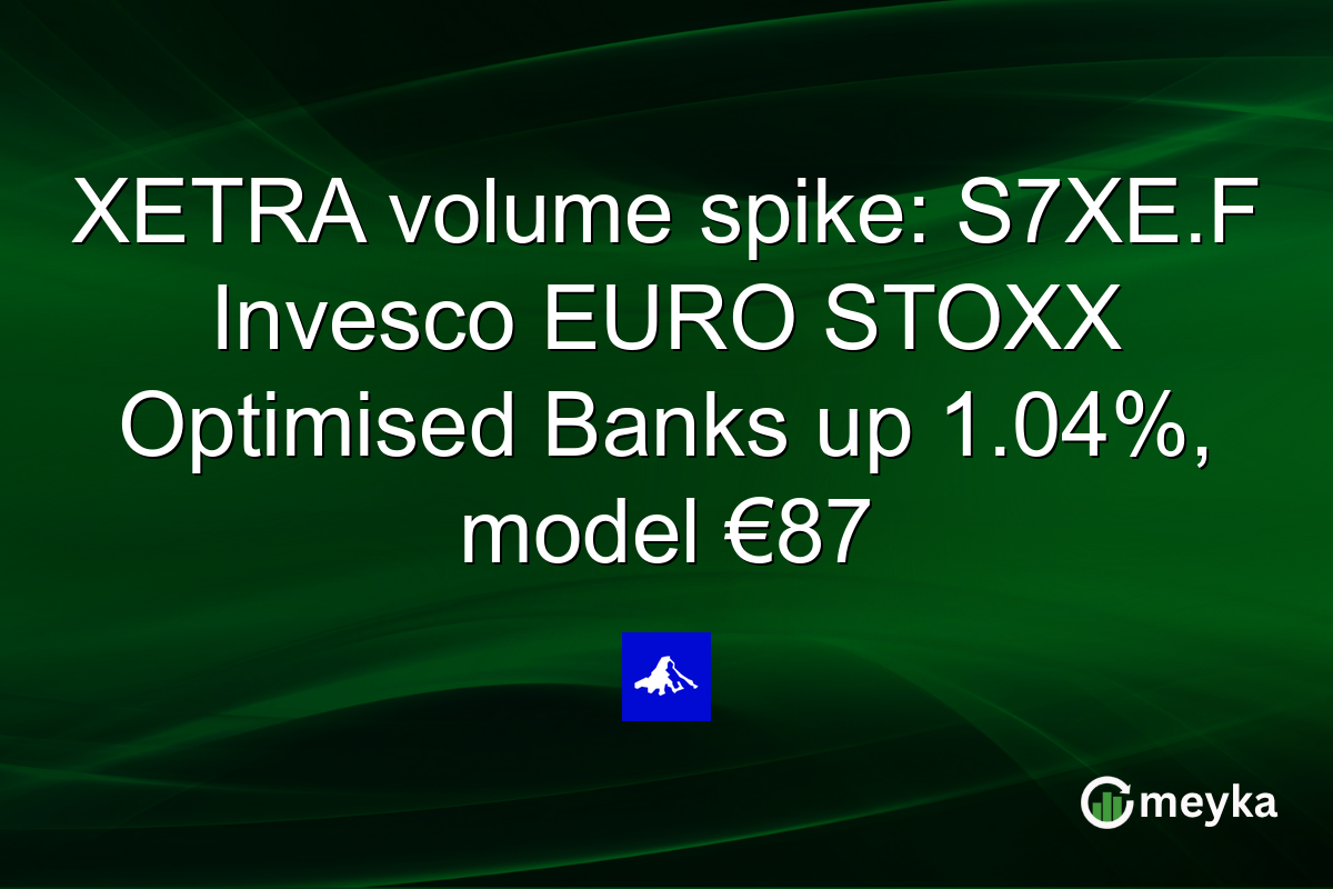 XETRA volume spike: S7XE.F Invesco EURO STOXX Optimised Banks up 1.04%, model €87