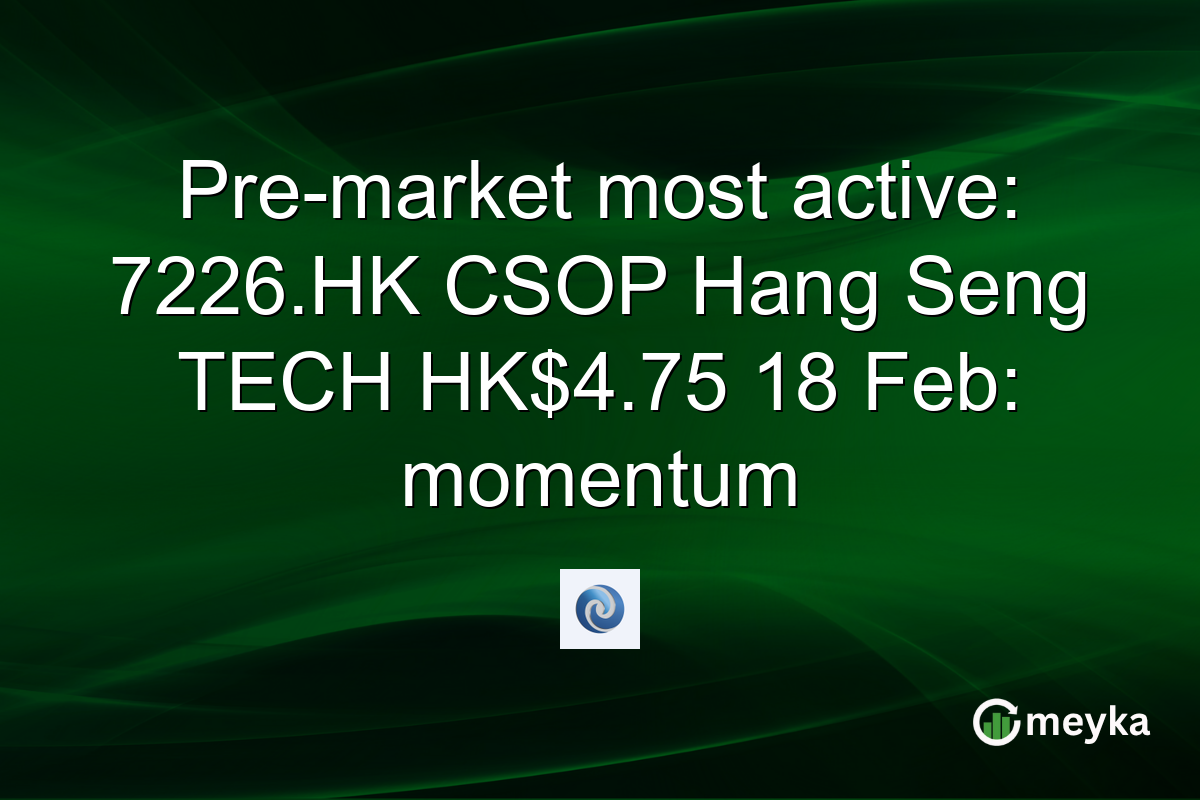 Pre-market most active: 7226.HK CSOP Hang Seng TECH HK$4.75 18 Feb: momentum
