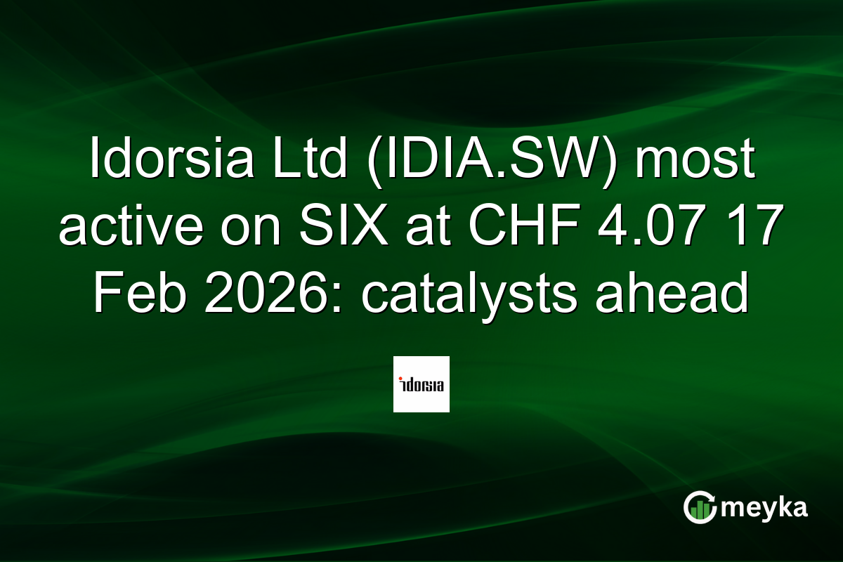 Idorsia Ltd (IDIA.SW) most active on SIX at CHF 4.07 17 Feb 2026: catalysts ahead