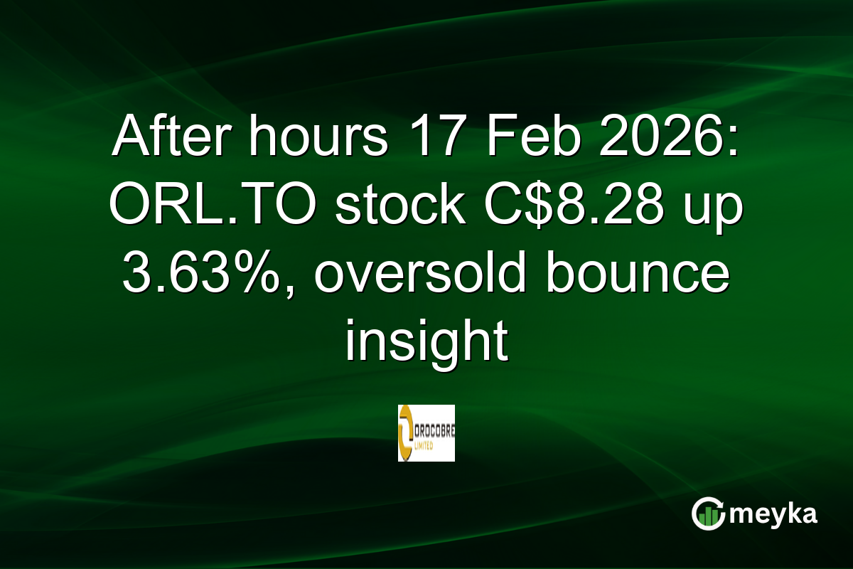 After hours 17 Feb 2026: ORL.TO stock C$8.28 up 3.63%, oversold bounce insight