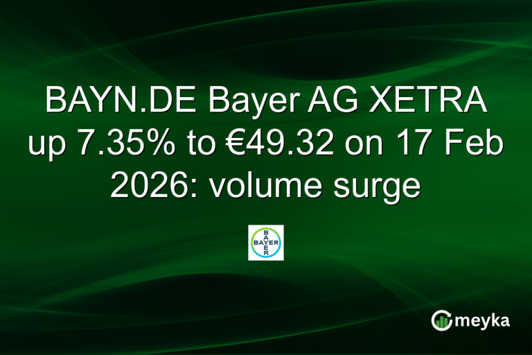 BAYN.DE Bayer AG XETRA up 7.35% to €49.32 on 17 Feb 2026: volume surge