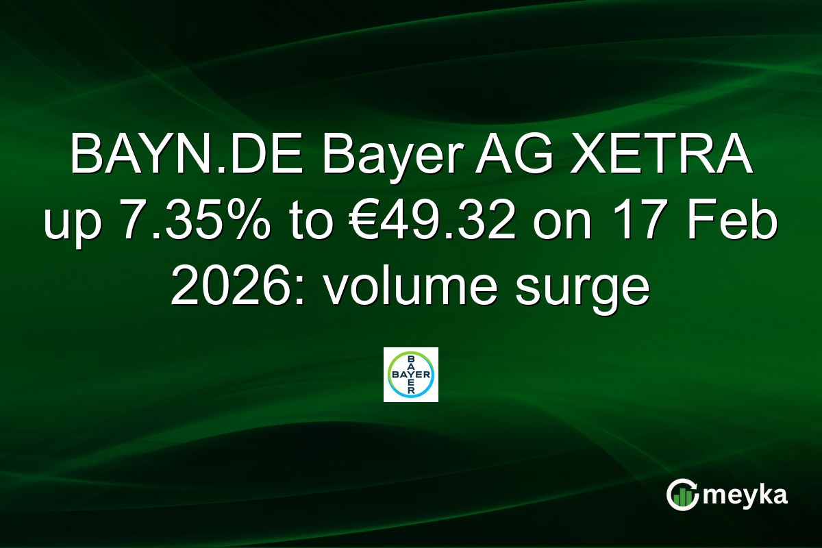 BAYN.DE Bayer AG XETRA up 7.35% to €49.32 on 17 Feb 2026: volume surge