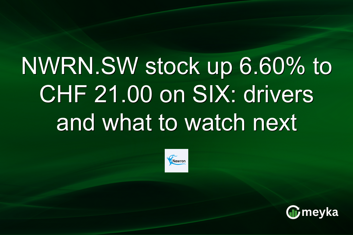 NWRN.SW stock up 6.60% to CHF 21.00 on SIX: drivers and what to watch next