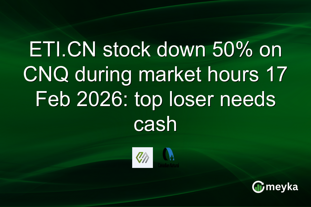 ETI.CN stock down 50% on CNQ during market hours 17 Feb 2026: top loser needs cash