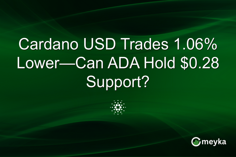 Cardano USD Trades 1.06% Lower—Can ADA Hold $0.28 Support?