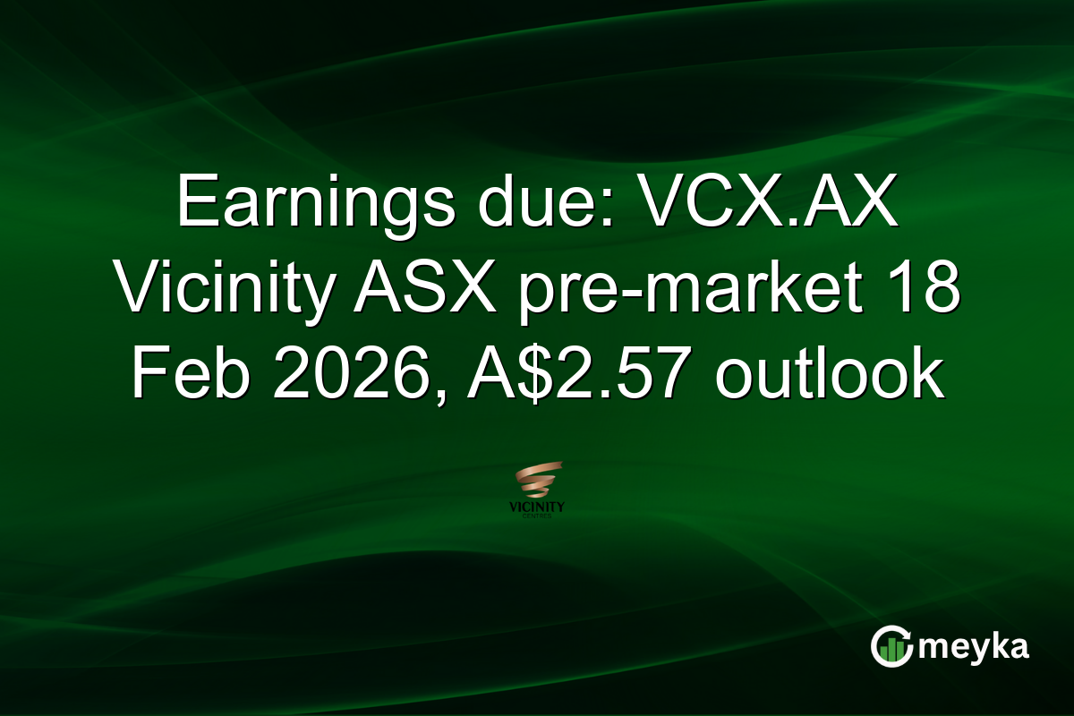 Earnings due: VCX.AX Vicinity ASX pre-market 18 Feb 2026, A$2.57 outlook