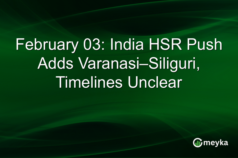 February 03: India HSR Push Adds Varanasi–Siliguri, Timelines Unclear