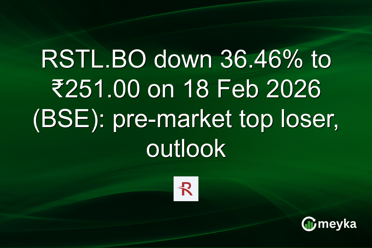 RSTL.BO down 36.46% to ₹251.00 on 18 Feb 2026 (BSE): pre-market top loser, outlook
