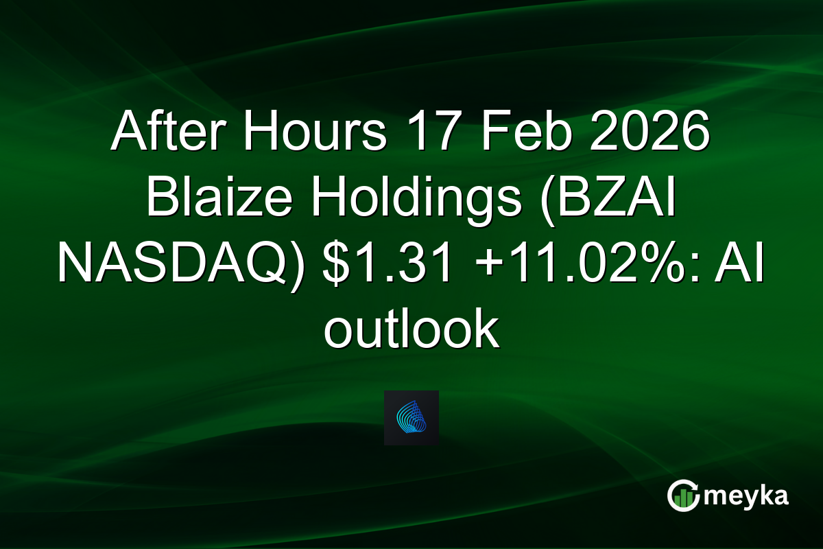 After Hours 17 Feb 2026 Blaize Holdings (BZAI NASDAQ) $1.31 +11.02%: AI outlook