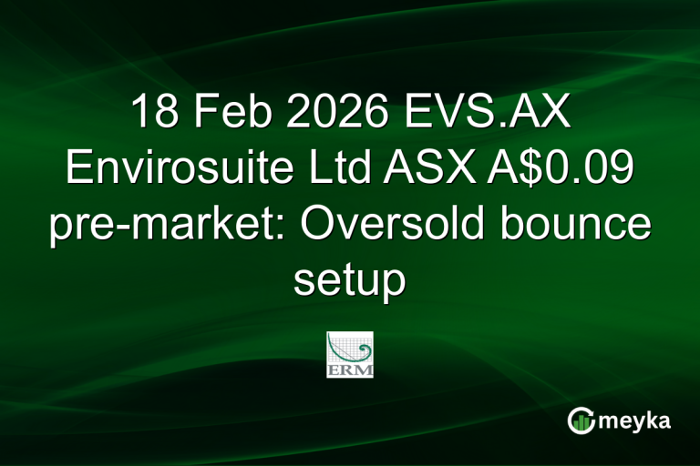 18 Feb 2026 EVS.AX Envirosuite Ltd ASX A$0.09 pre-market: Oversold bounce setup