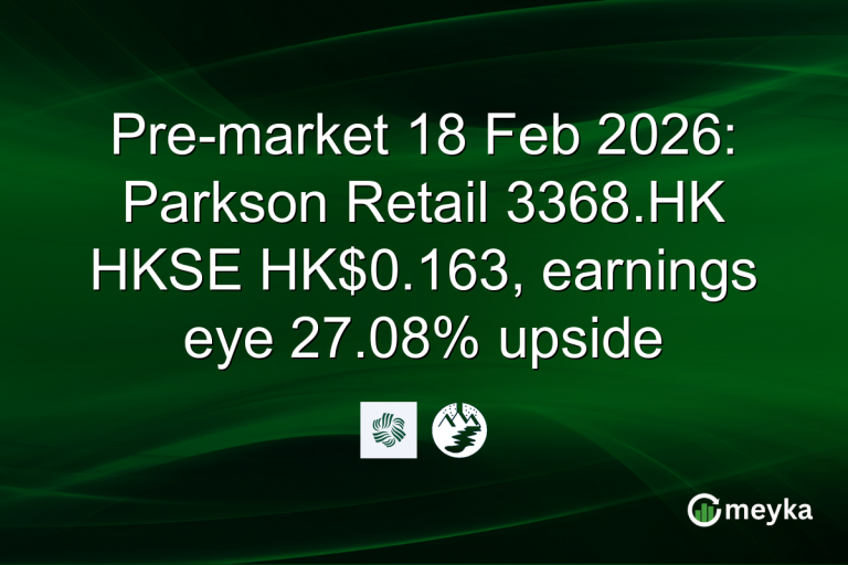 Pre-market 18 Feb 2026: Parkson Retail 3368.HK HKSE HK$0.163, earnings eye 27.08% upside