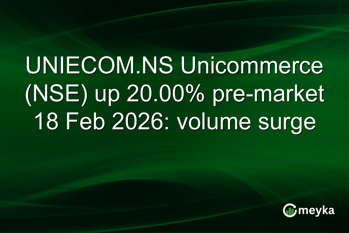 UNIECOM.NS Unicommerce (NSE) up 20.00% pre-market 18 Feb 2026: volume surge