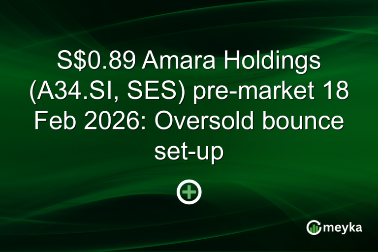 S$0.89 Amara Holdings (A34.SI, SES) pre-market 18 Feb 2026: Oversold bounce set-up