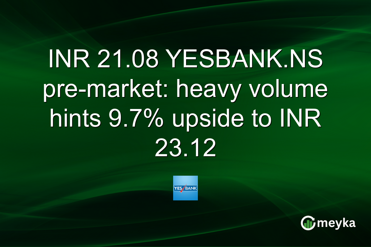 INR 21.08 YESBANK.NS pre-market: heavy volume hints 9.7% upside to INR 23.12