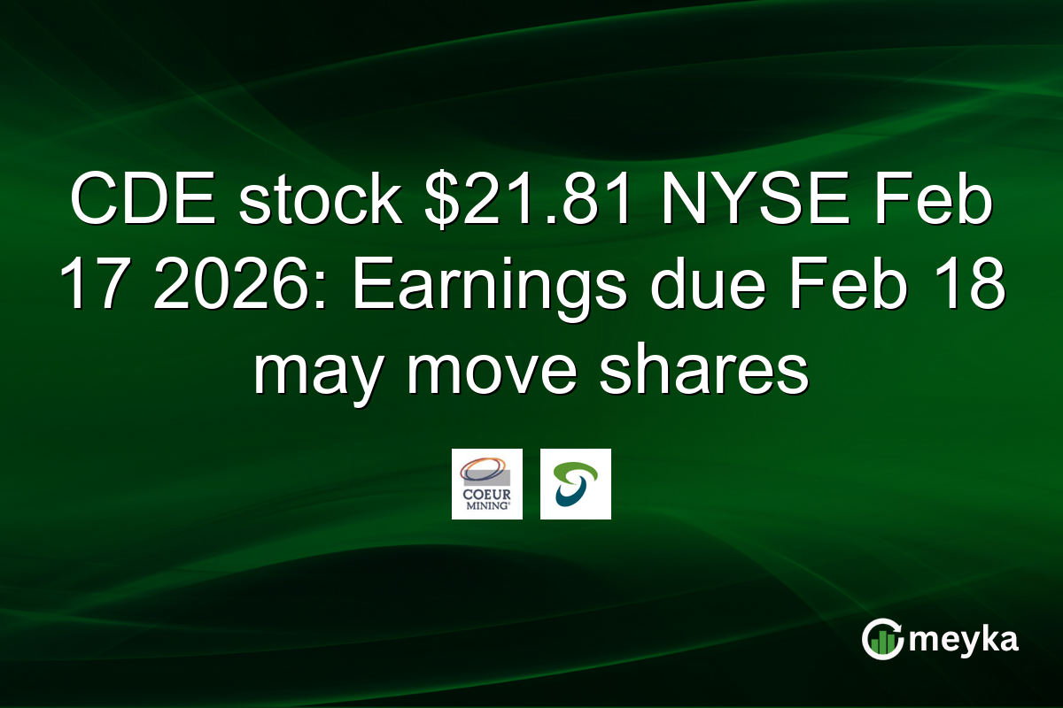 CDE stock $21.81 NYSE Feb 17 2026: Earnings due Feb 18 may move shares