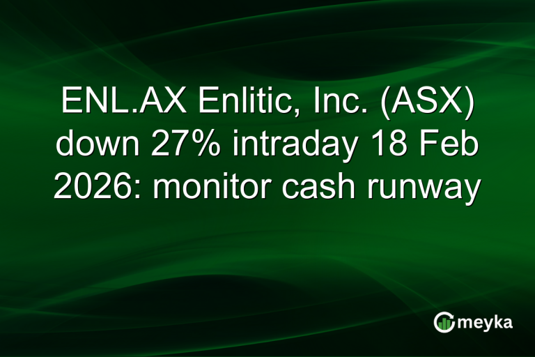 ENL.AX Enlitic, Inc. (ASX) down 27% intraday 18 Feb 2026: monitor cash runway