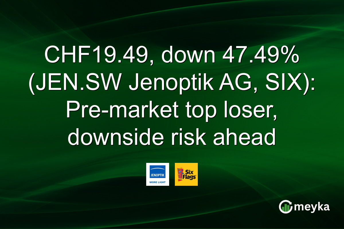 CHF19.49, down 47.49% (JEN.SW Jenoptik AG, SIX): Pre-market top loser, downside risk ahead